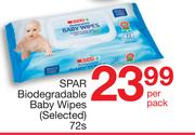 Spar Biodegradable Baby Wipes-72s Per Pack