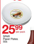 Spar Paper Plates-50s Per Pack