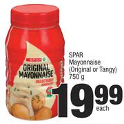 Spar Mayonnaise (Original Or Tangy)-750g Each