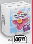 Spar Mini Toilet Tissue Rolls 1Ply-18's Per Pack