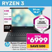 HP 15.6"(39cm) Ryzen 3 Laptop