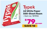 Typek A4 White Paper 500-Sheet Ream-Per Ream
