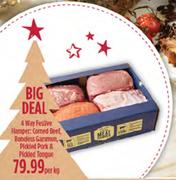 4-Way Festive Hamper: Corned Beef, Boneless Gammon, Pickled Pork & Pickled Tongue-Per kg