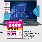 Mecer 14"(35cm) Intel Celeron Laptop 