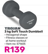 Trojan 3Kg Soft Touch Dumbbell
