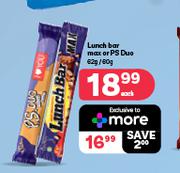 Lunch Bar Max Or P.S Duo-62/60g Each