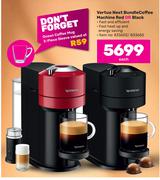 Nespresso Vertuo Next Bundle Coffee Machine (Red Or Black)-Each