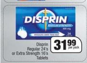 Disprin Regular 24's Or Extra Strength 16's Tablets-Per Pack