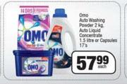 Omo Auto Washing Powder 2Kg,Auto Liquid Concentrate 1.5L Or Capsules 17s-Each