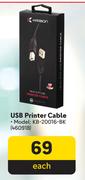 Karbon USB Printer Cable KB-20016-BK 460918-Each