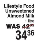 Lifestyle Food Unsweetened Almond Milk-1L