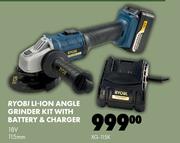 Ryobi Li-Ion Angle Grinder Kit With Battery & Charger XG-115K