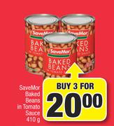 SaveMor Baked Beans In Tomato Sauce-3 x 410g