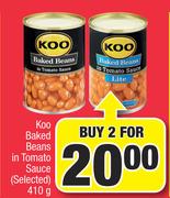 Koo Baked Beans In Tomato Sauce (Selected)-2 x 410g