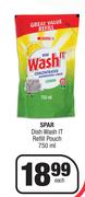 Spar Dish Wash It Refill Pouch-750ml Each