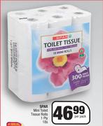 Spar Mini Toilet Tissue Rolls 1 Ply 18's Pack-Per Pack