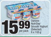 Danone Nutriday Smooth Yoghurt (Selected)-6 x 100g Per Pack