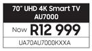 Samsung 70" UHD 4K Smart TV UA70AU7000KXXA