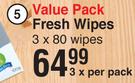 Baby Things Value Pack Fresh Wipes 3 x 80 Wipes-Per Pack