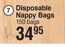 Baby Things Disposable Nappy Bags 150 Bags