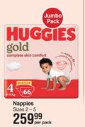Huggies Gold Nappies Jumbo Pack Sizes 2-5-Per Pack