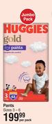 Huggies Gold Pants Jumbo Pack Sizes 3-6-Per Pack