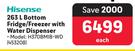 Hisense Bottom Fridge/Freezer With Water Dispenser 453208-263Ltr Each