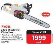 Ryobi 2200W Electric Chain Saw 335779-Each