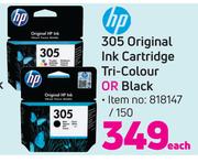 HP 305 Original Ink Cartridge Tri colour Or Black-Each