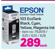 Epson 103 Eco Tank Black, Cyan, Yellow, Magenta Ink-Each