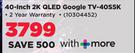 TCL 40-Inch 2K QLED Google TV-40S5K