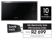 Samsung 40Ltr Electronic Solo Microwave Oven MS40J5133BG/FA
