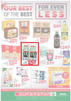 SUPERSPAR EASTERN CAPE : Our Best For less (22 June - 4 July 2021) Valid in Bluewater Bay, Despatch, Amalinda, Vincent, Knysna, Heather Park, Jeffrey's Bay, Rosehill, Leyvale, Sedgefield, Spandau, page 4