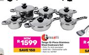 Tissolli Tango 12-Piece Stainless Steel Cookware Set