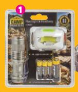 Campmaster Flashlight & Headlamp Combo