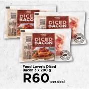 Food Lover's Diced Bacon-3 x 200g Per Deal