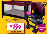 Little One Vito Stroller or Camp Cot Burgandy