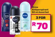 Nivea Antiperspirant 50ml Assorted-For 3