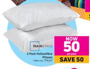 Mainstays 2 Pack Hollowfibre Pillows-Per Pack