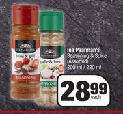 Ina Paarman's Seasoning & Spice Assorted-200ml/220ml Each