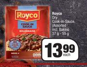 Royco Dry Cook In Sauce (Assorted Incl.Bakes)-37g-55g Each