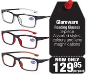 Glareware Reading Glasses 3 Piece- Per Pack