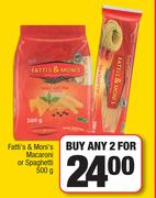 Fatti's & Moni's Macaroni Or Spaghetti-For Any 2 x 500g