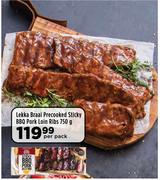 Lekka Braai Precooked Sticky BBQ Pork Loin Ribs-750g Per Pack