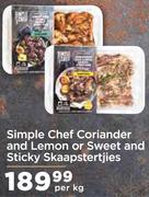 Simple Chef Coriander And Lemon Or Sweet And Sticky Skaapstertjies-Per Kg