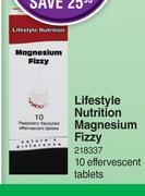 Lifestyle Nutrition Magnesium Fizzy-For 2 x 10 Effevescent Tablets