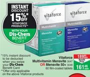 Vitaforce Multivitamin Mensvite Or Mensvite 50+-60 Film Coated Tablets Each