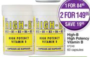 High-B High Potency Vitamin B-For 2 x 60 Capsules Each