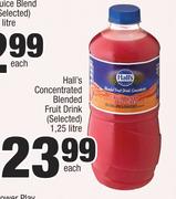 Hall's Concentrated Blended Fruit Drink (Selected)-1.25Ltr Each