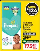 Pampers Ultra Skin Comfort Nappies Jumbo Pack Sizes 1-6-Per Pack